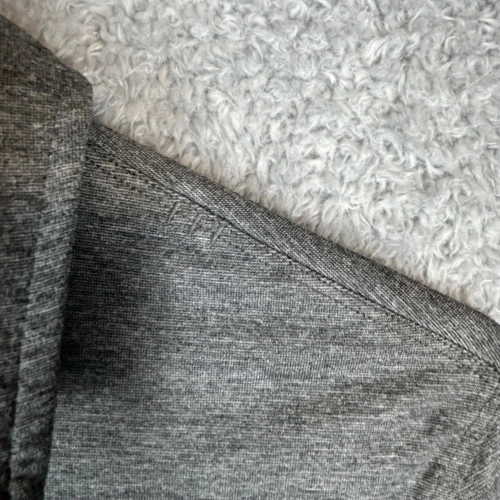 Lululemon Mens Short Sleeve Polo Shirt Heathered Charcoal Grey Activewear Golf
